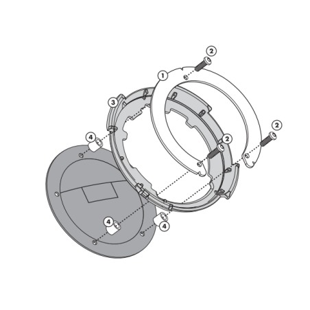 BF32 flangia metallica per aggancio borse Givi Tanklock