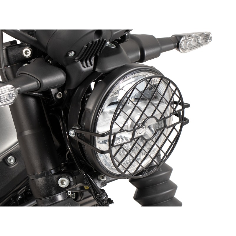 Griglia Protezione Faro In Acciaio Inox Per Ducati Scrambler 400 800 1200 - Copertura Nera Anti-sasso - Accessorio Moto Stiloso E Protettivo