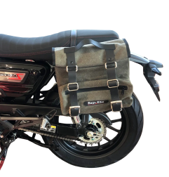 Bags&Bike SAHARA-V-HGB-SX Borsa laterale singola SX in Canvas Verde Per Honda GB 350 S Dal 2025