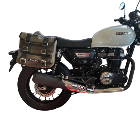 Bags&Bike SAHARA-V-HGB-SX Borsa laterale singola SX in Canvas Verde Per Honda GB 350 S Dal 2025