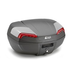 Givi E46N2 Bauletto Riviera In Plastica Da 46 litri Con Inserti Grigi e Catadiottri Rossi Monolock
