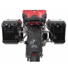 Hepco Becker 6517680 00 22 01-40 Portavaligie laterale in acciaio inox con valigie Xplorer nero per Ducati Multistrada V4 / S /