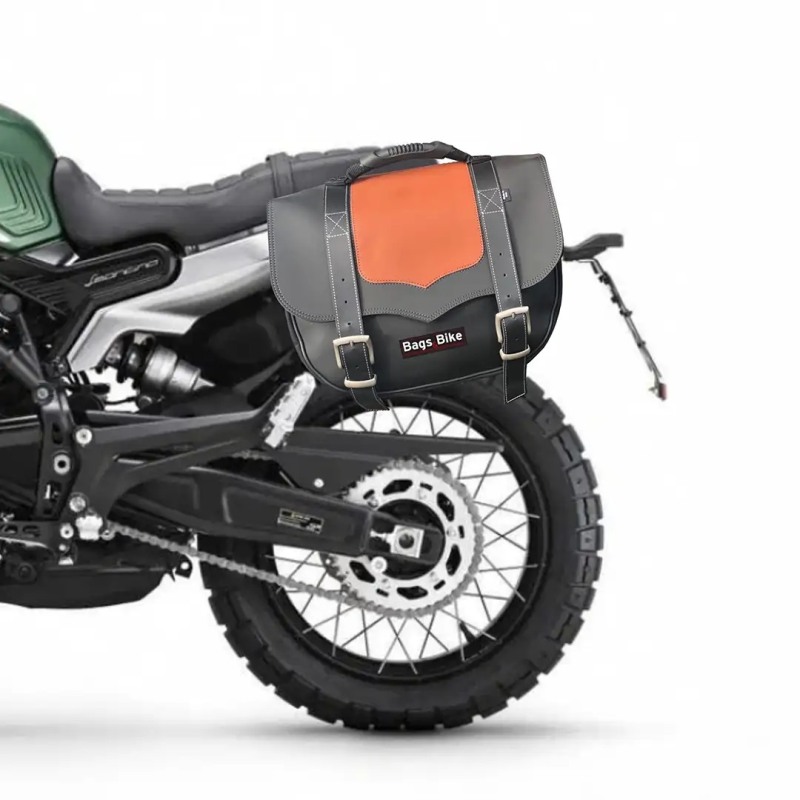 Borsa laterale Bags Bike Classic nera/cuoio Benelli Leoncino 800 Trail