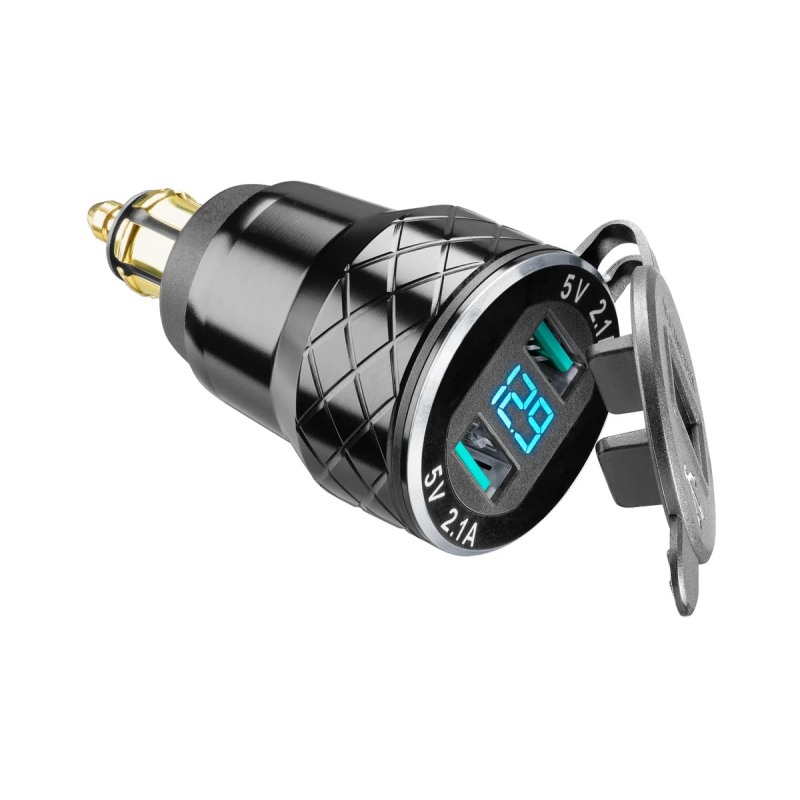 Interphone ACCDIN2USBALU19 Adattatore 2 USB per presa DIN 12V Interphone ACCDIN2USBALU19 Adattatore 2 USB per presa DIN 12V