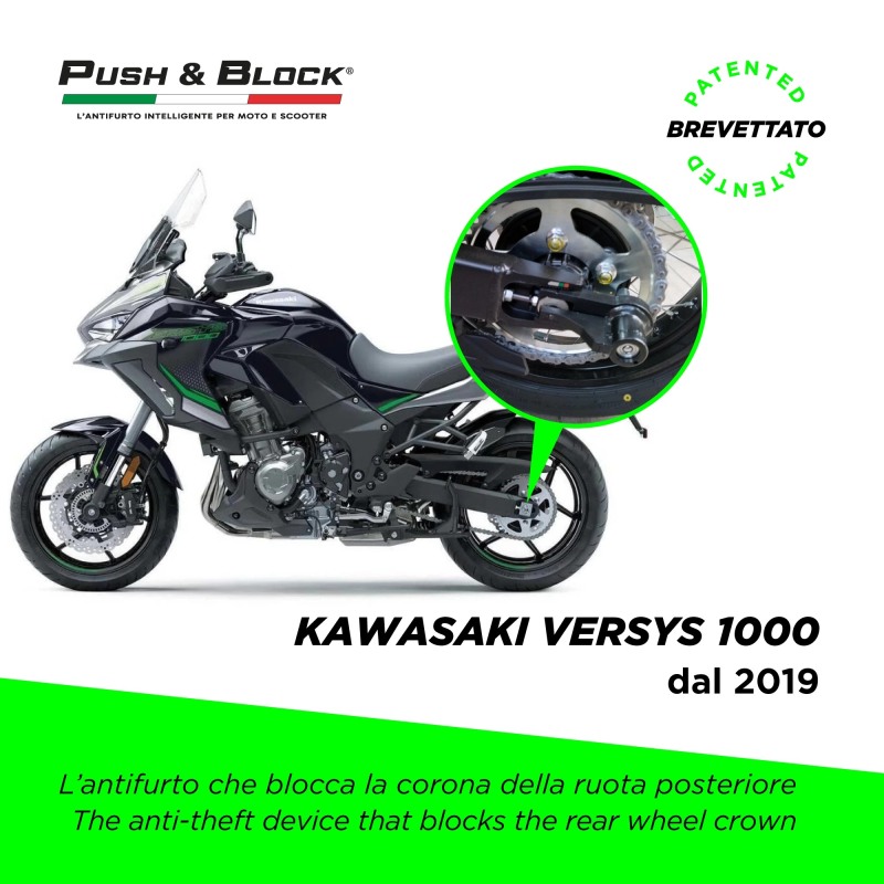 Push&Block WL-KW01 Antifurto ruota per Kawasaki Versys 1000 dal 2019 Push&Block WL-KW01 Antifurto ruota per Kawasaki Versys 1000 dal 2019