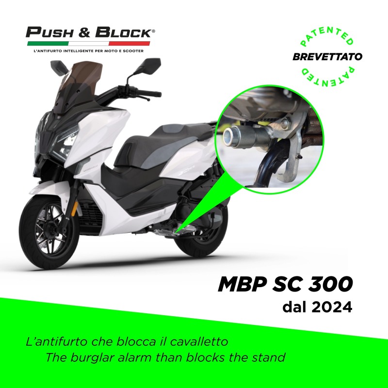Push&Block M01 Antifurto Meccanico Integrato Al Cavalletto Per MBP Moto SC 300 Dal 2024