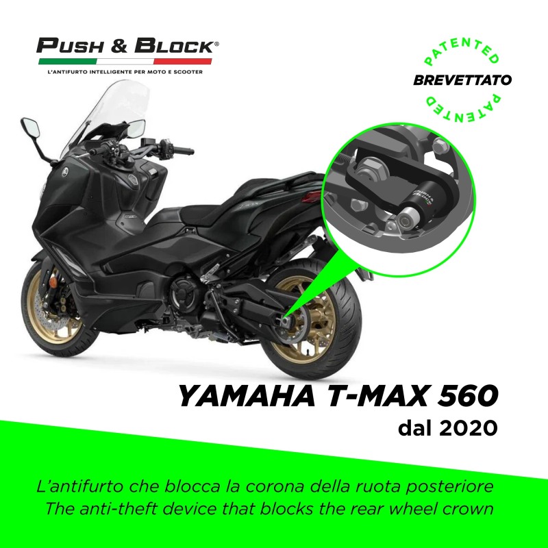 Push&Block WL-Y06 Antifurto ruota per Yamaha TMAX 560 dal 2020 Push&Block WL-Y06 Antifurto ruota per Yamaha TMAX 560 dal 2020