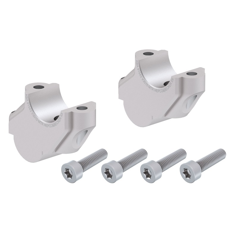 Hepco Becker 4245653 00 09 Rialzo manubrio con offset 30 mm alto, 15 mm indietro, argento per BMW F 800 GS dal 2008 al 2018