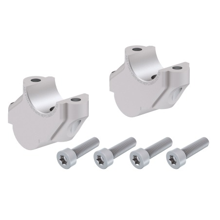 Hepco Becker 4245653 00 09 Rialzo manubrio con offset 30 mm alto, 15 mm indietro, argento per BMW F 800 GS dal 2008 al 2018