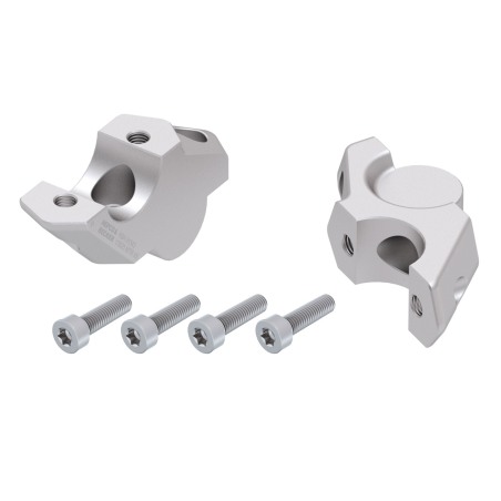 Hepco Becker 42456513 00 09 Rialzo manubrio con offset 30 mm alto, 25 mm indietro, argento per BMW F 850 GS dal 2018 al 2023