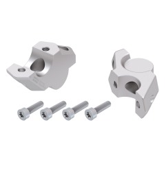 Hepco Becker 42456520 00 09 Rialzo manubrio con offset 30 mm alto, 25 mm indietro, argento per BMW F 850 GS Adventure dal 2019 a