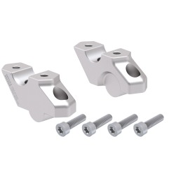 Hepco Becker 42456512 00 09 Rialzo manubrio con offset 30 mm alto, 22 mm indietro, argento per BMW F 750 GS dal 2018 al 2023
