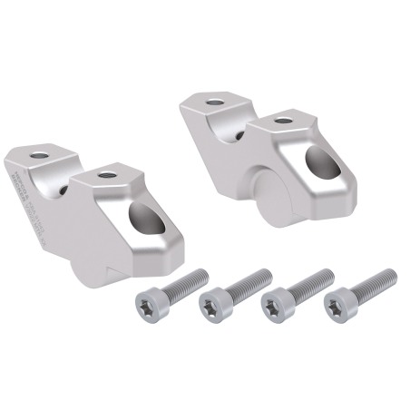 Hepco Becker 42456537 00 09 Rialzo manubrio con offset 30 mm alto, 22 mm indietro, argento per BMW F 800 GS dal 2024
