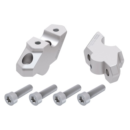 Hepco Becker 42456537 00 09 Rialzo manubrio con offset 30 mm alto, 22 mm indietro, argento per BMW F 800 GS dal 2024