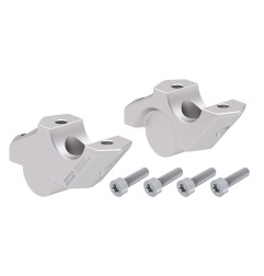 Hepco Becker 42456535 00 09 Rialzo manubrio con offset 30 mm alto, 25 mm indietro, argento per BMW F 900 GS Adventure dal 2024