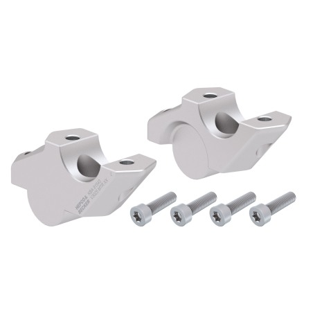 Hepco Becker 42456535 00 09 Rialzo manubrio con offset 30 mm alto, 25 mm indietro, argento per BMW F 900 GS Adventure dal 2024