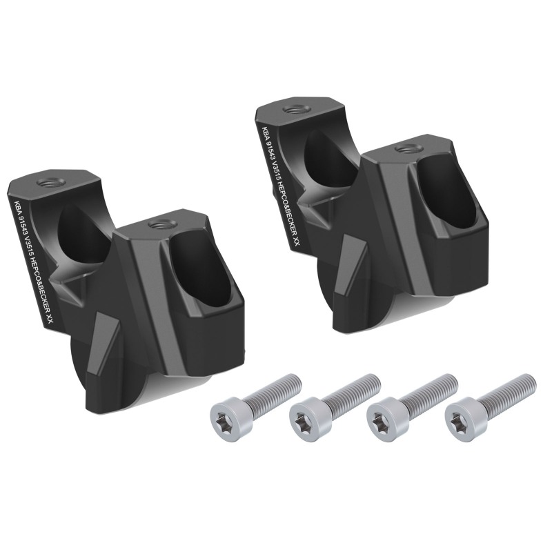 Hepco Becker 42456531 00 01 Rialzo manubrio con offset 35 mm alto, 15 mm indietro, nero per BMW M 1000 R dal 2023