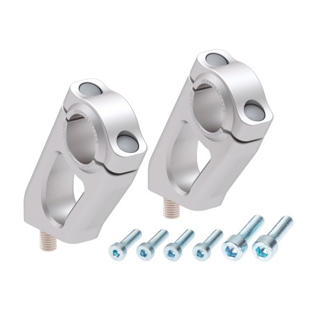 Hepco Becker 4245655 00 09 Rialzo manubrio con offset 20 mm alto, 30 mm indietro, argento per BMW R 1200 GS dal 2008 al 2012