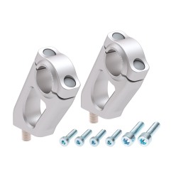 Hepco Becker 4245637 00 09 Rialzo manubrio con offset 20 mm alto, 30 mm indietro, argento per BMW R 1200 GS Adventure dal 2008 a