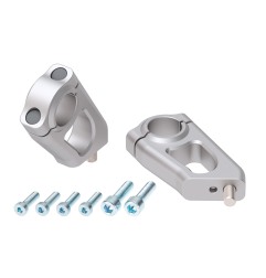 Hepco Becker 4245637 00 09 Rialzo manubrio con offset 20 mm alto, 30 mm indietro, argento per BMW R 1200 GS Adventure dal 2008 a