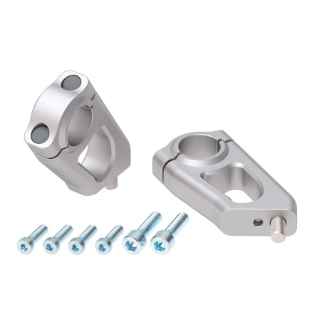 Hepco Becker 4245637 00 09 Rialzo manubrio con offset 20 mm alto, 30 mm indietro, argento per BMW R 1200 GS Adventure dal 2008 a