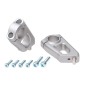 Hepco Becker 4245637 00 09 Rialzo manubrio con offset 20 mm alto, 30 mm indietro, argento per BMW R 1200 GS Adventure dal 2008 a