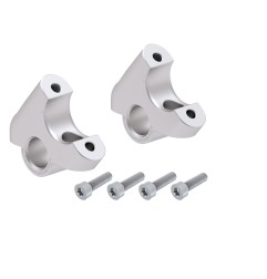 Hepco Becker 42456514 00 09 Rialzo Manubrio con Offset 30 mm Alto, 24 mm Indietro, Argento per BMW R 1250 GS dal 2018 al 2023