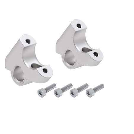 Hepco Becker 42456514 00 09 Rialzo Manubrio con Offset 30 mm Alto, 24 mm Indietro, Argento per BMW R 1250 GS dal 2018 al 2023