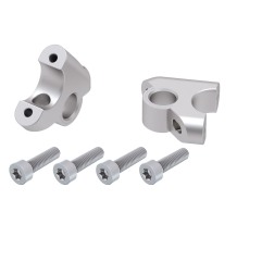Hepco Becker 42456514 00 09 Rialzo Manubrio con Offset 30 mm Alto, 24 mm Indietro, Argento per BMW R 1250 GS dal 2018 al 2023