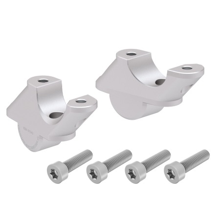 Hepco Becker 42456522 00 09 Rialzo manubrio con offset 30 mm alto, 21 mm indietro, argento per BMW R 1250 RS dal 2019