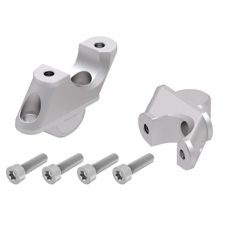 Hepco Becker 42456522 00 09 Rialzo manubrio con offset 30 mm alto, 21 mm indietro, argento per BMW R 1250 RS dal 2019