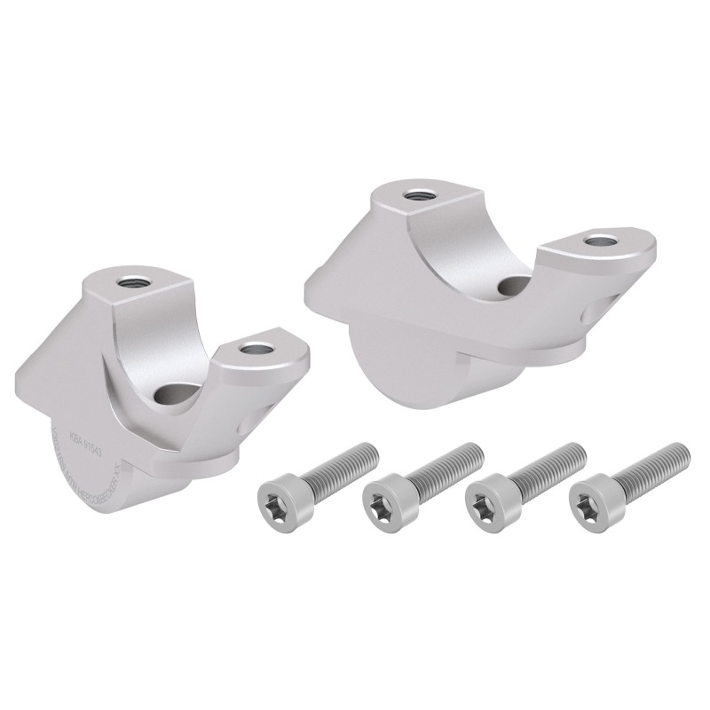 Hepco Becker 42456515 00 09 Rialzo manubrio con offset 30 mm alto, 21 mm indietro, argento per BMW R 1250 RS dal 2019