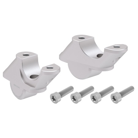 Hepco Becker 42456515 00 09 Rialzo manubrio con offset 30 mm alto, 21 mm indietro, argento per BMW R 1250 RS dal 2019