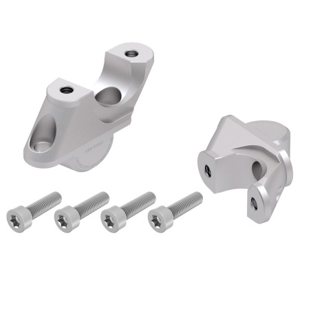 Hepco Becker 42456515 00 09 Rialzo manubrio con offset 30 mm alto, 21 mm indietro, argento per BMW R 1250 RS dal 2019