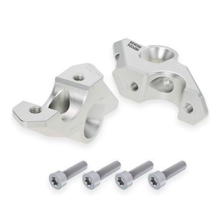 Hepco Becker 42456532 00 09 Rialzo manubrio con offset 30 mm alto, 33 mm indietro, argento per BMW R 1300 GS dal 2023