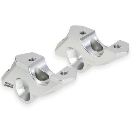 Hepco Becker 42456532 00 09 Rialzo manubrio con offset 30 mm alto, 33 mm indietro, argento per BMW R 1300 GS dal 2023