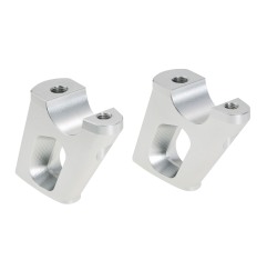 Hepco Becker 42456506 00 09 Rialzo manubrio con offset 25 mm alto, 23 mm indietro, argento per BMW R nineT Urban G/S dal 2017 al