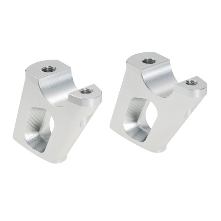 Hepco Becker 42456506 00 09 Rialzo manubrio con offset 25 mm alto, 23 mm indietro, argento per BMW R nineT Urban G/S dal 2017 al