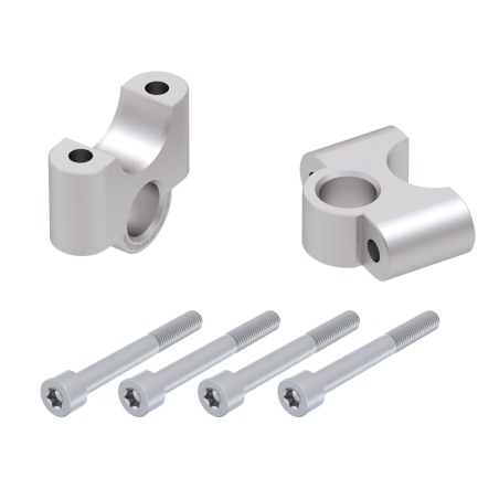 Hepco Becker 4235675 35 09 Rialzo manubrio 35 mm argento per BMW S 1000 XR dal 2015 al 2019