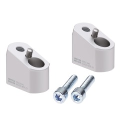 Hepco Becker 42457505 00 09 Rialzo manubrio con offset 30 mm alto, 20 mm indietro, argento per Triumph Tiger 800 dal 2010 al 202