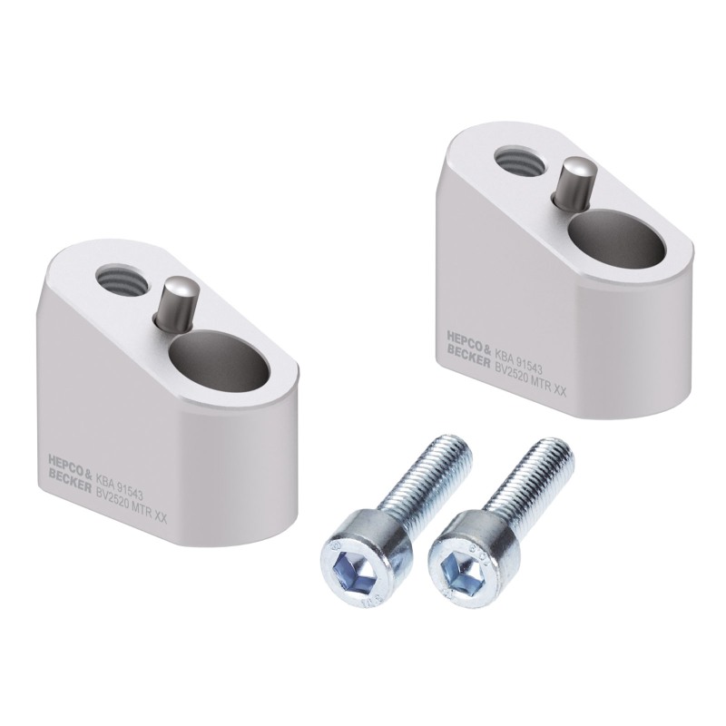 Hepco Becker 42457505 00 09 Rialzo manubrio con offset 30 mm alto, 20 mm indietro, argento per Triumph Tiger 800 dal 2010 al 202