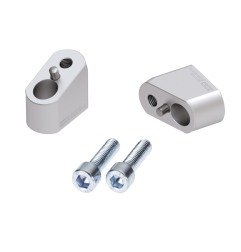 Hepco Becker 42457505 00 09 Rialzo manubrio con offset 30 mm alto, 20 mm indietro, argento per Triumph Tiger 800 dal 2010 al 202