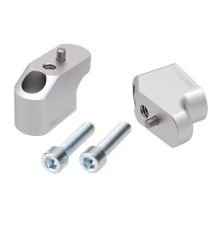 Hepco Becker 42457613 00 09 Rialzo manubrio con offset 30 mm alto, 25 mm indietro, argento per Triumph Tiger 850 Sport dal 2021