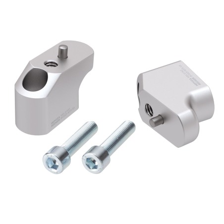 Hepco Becker 42457613 00 09 Rialzo manubrio con offset 30 mm alto, 25 mm indietro, argento per Triumph Tiger 850 Sport dal 2021