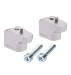 Hepco Becker 42457613 00 09 Rialzo manubrio con offset 30 mm alto, 25 mm indietro, argento per Triumph Tiger 850 Sport dal 2021