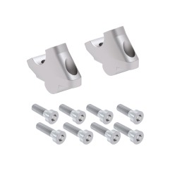 Hepco Becker 42457651 00 09 Rialzo manubrio con offset 30 mm alto, 21 mm indietro, argento per Royal Enfield Super Meteor 650 da