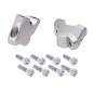 Hepco Becker 42457651 00 09 Rialzo manubrio con offset 30 mm alto, 21 mm indietro, argento per Royal Enfield Super Meteor 650 da