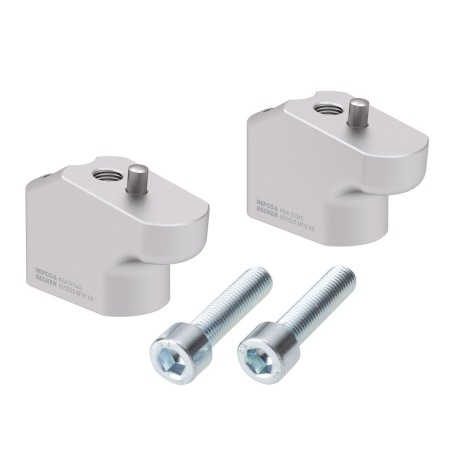 Hepco Becker 42457605 00 09 Rialzi manubrio con offset 30 mm alti, 25 mm arretrati, argento per Triumph Tiger 900 Rally / GT / P