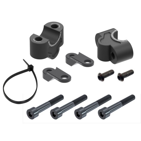 Hepco Becker 42352529 25 01 Rialzo manubrio 25 mm nero con supporto per maschera frontale per Kawasaki Z 900 / SE dal 2017 al 20