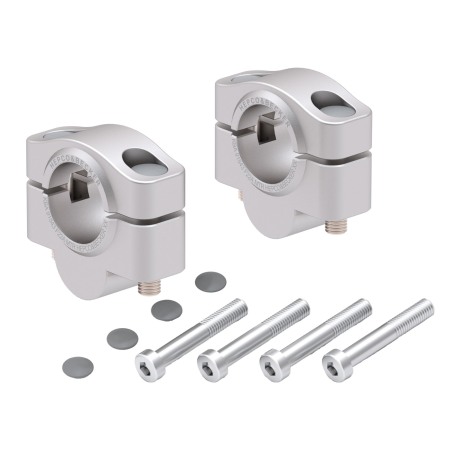 Hepco Becker 42307563 20 09 Rialzo manubrio Hepco&Becker per KTM 1090 Adventure R dal 2017 al 2018, 20mm - argento